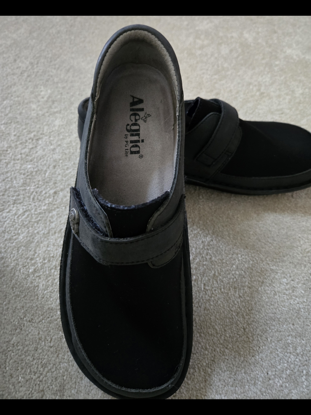 Alegria Black and Gray Mary Jane Comfort Flats